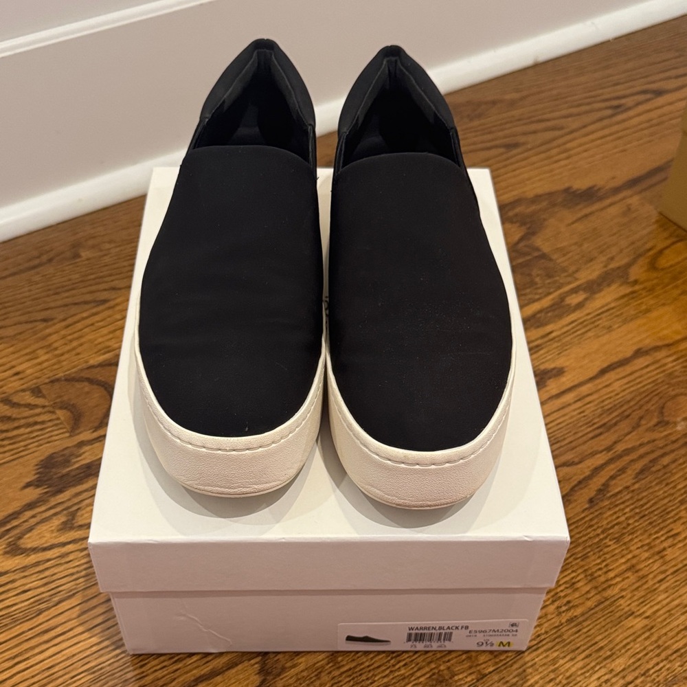 Vince Warren Black and White womens Slip-On Loafers size 9.5